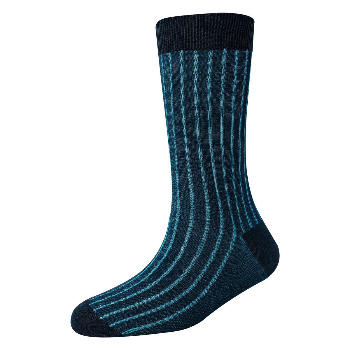 Men's Super Fine 8x1 Shadow Rib Standard Length socks