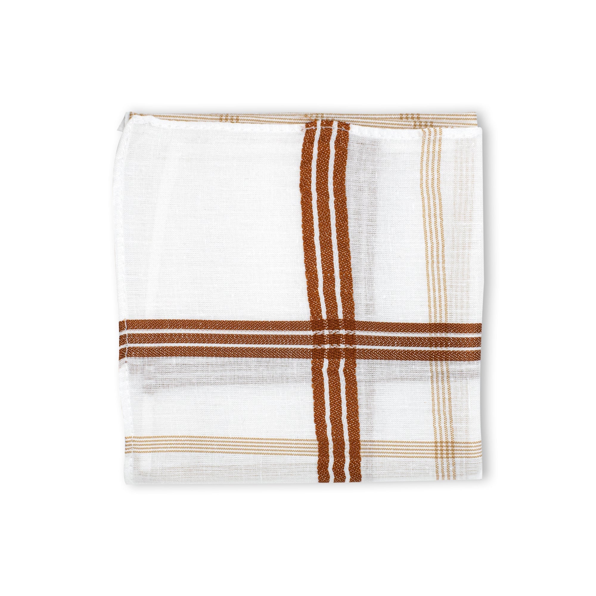Men's Imerial Premium Cotton 3 Piece Handkerchief Set - White Stripe