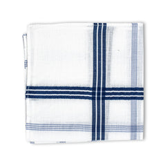 Men's Imerial Premium Cotton 6 Piece Handkerchief Set - White Stripe