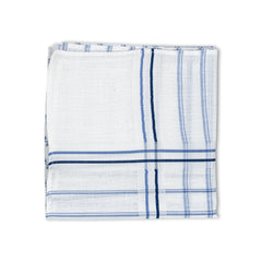 Men's Imerial Premium Cotton 3 Piece Handkerchief Set - White Stripe