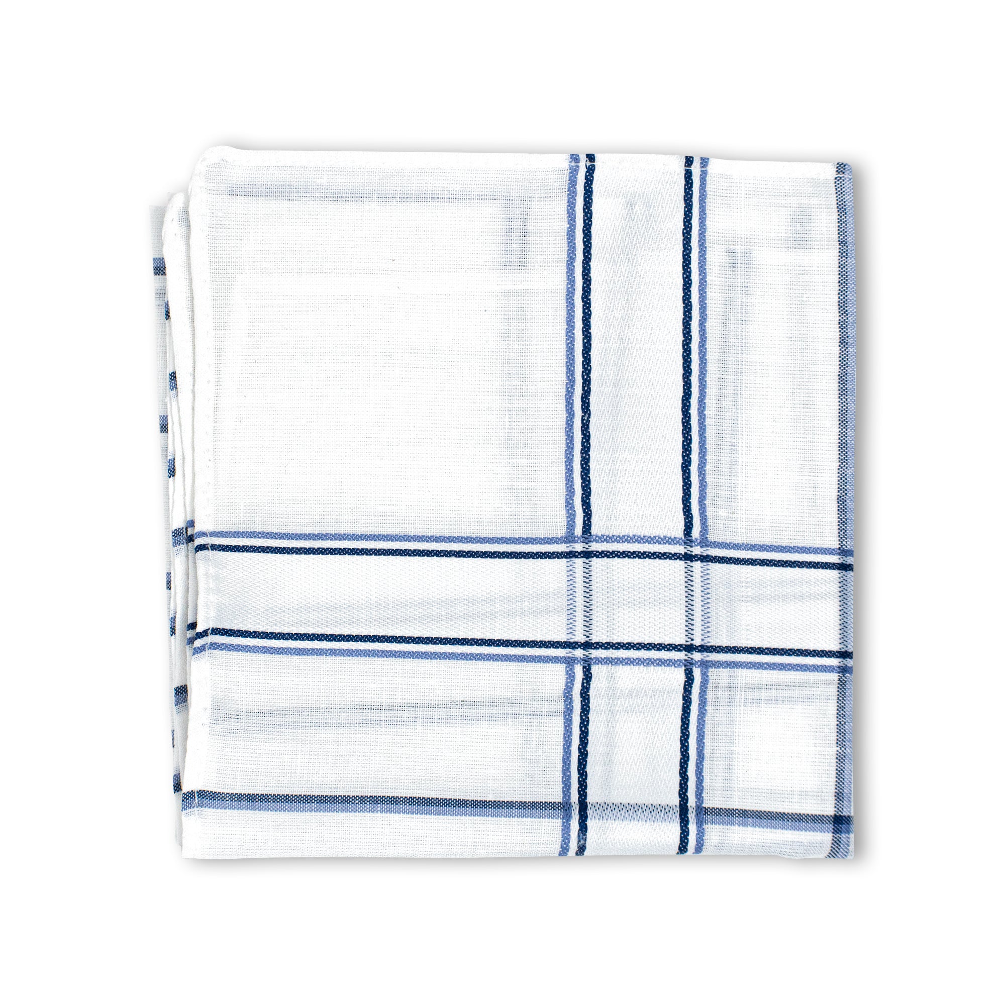 Men's Imerial Premium Cotton Handkerchief - White Stripe