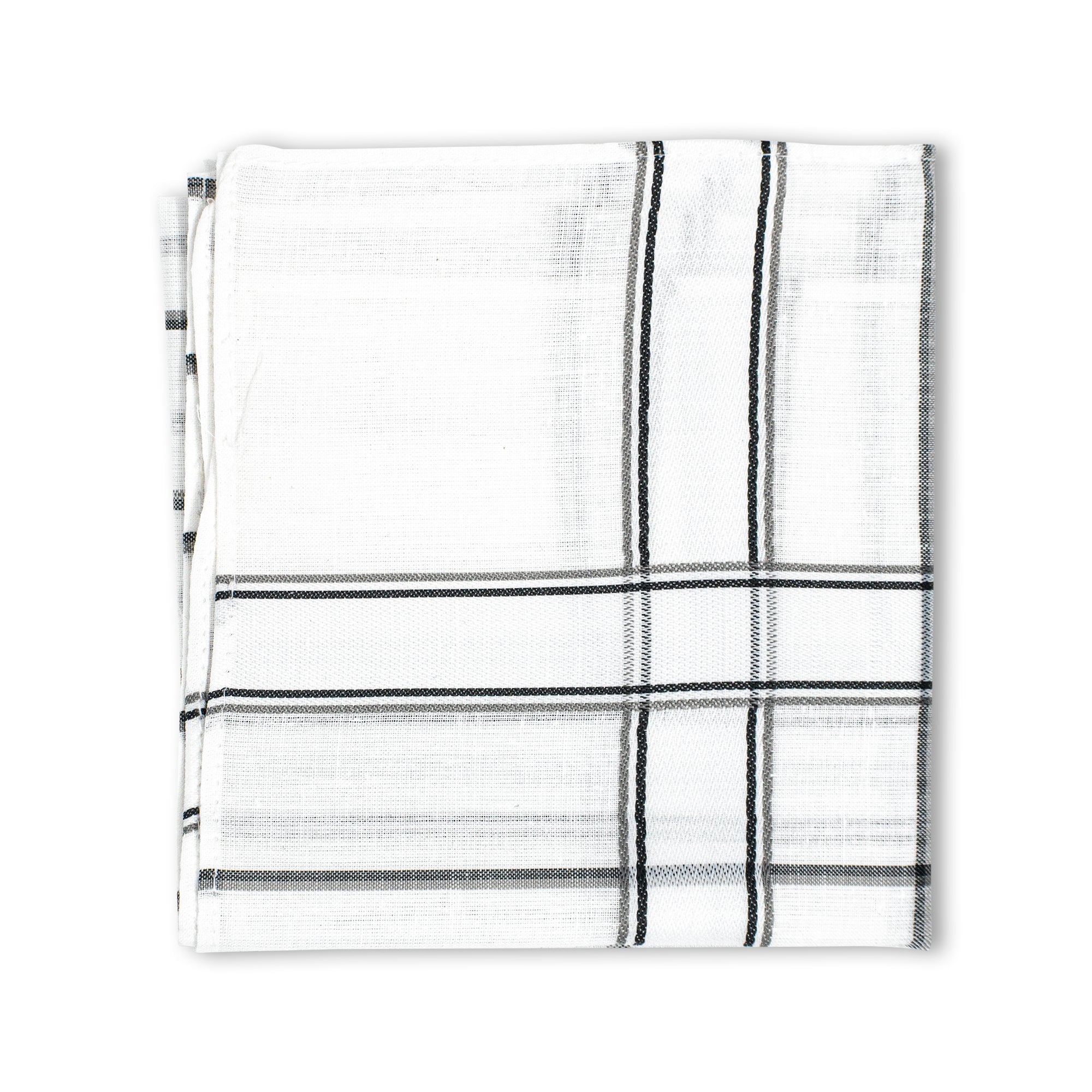 Men's Imerial Premium Cotton Handkerchief - White Stripe