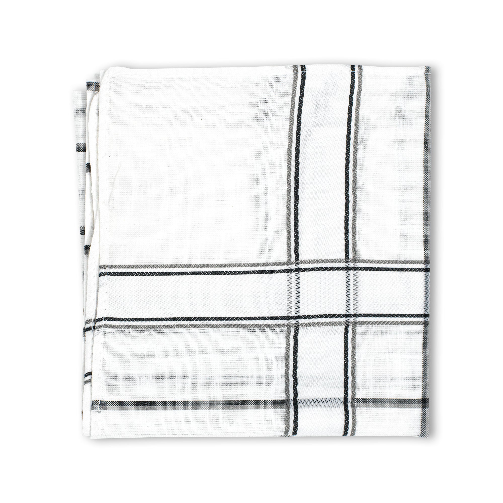 Men's Imerial Premium Cotton 3 Piece Handkerchief Set - White Stripe