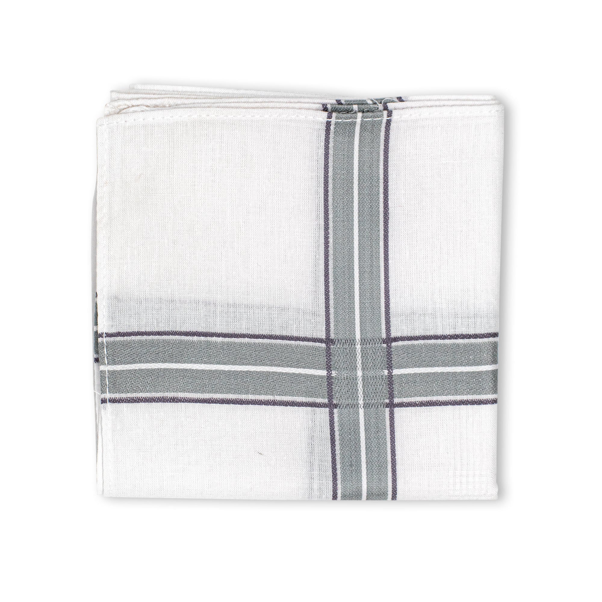 Men's Eminent Mercerised Cotton 6 Piece Handkerchief Set - White Stripe