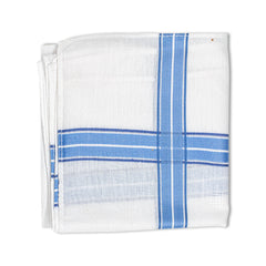 Men's Eminent Mercerised Cotton 3 Piece Handkerchief Set - White Stripe