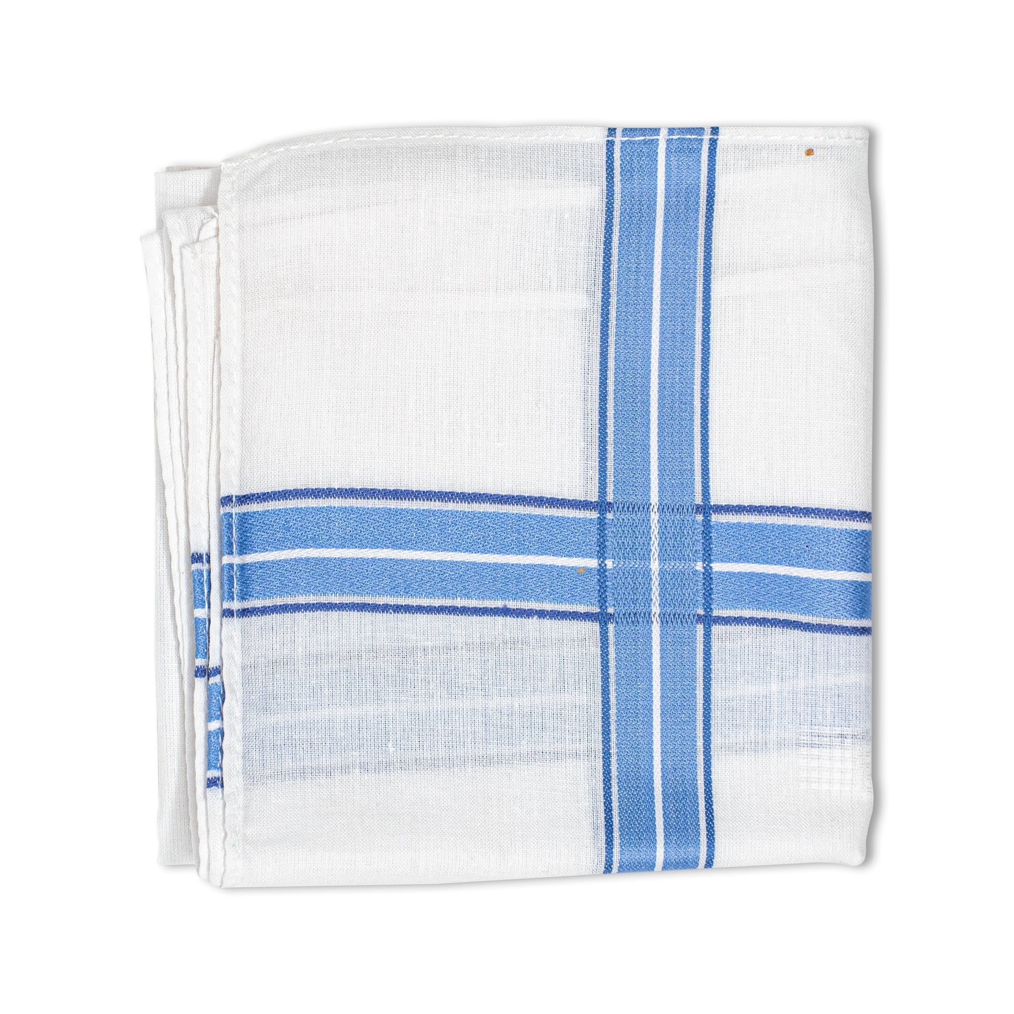 Men's Eminent Mercerised Cotton 6 Piece Handkerchief Set - White Stripe
