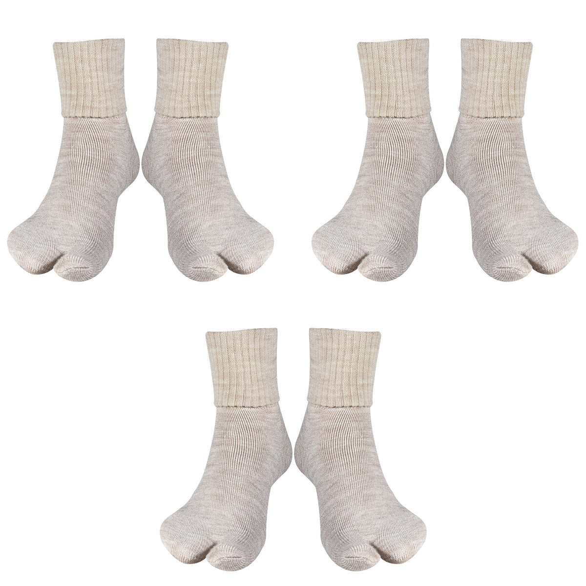 Young Wings Women's Woolen Thumb Socks 700T 02 - Ankle Length - Pack of 3