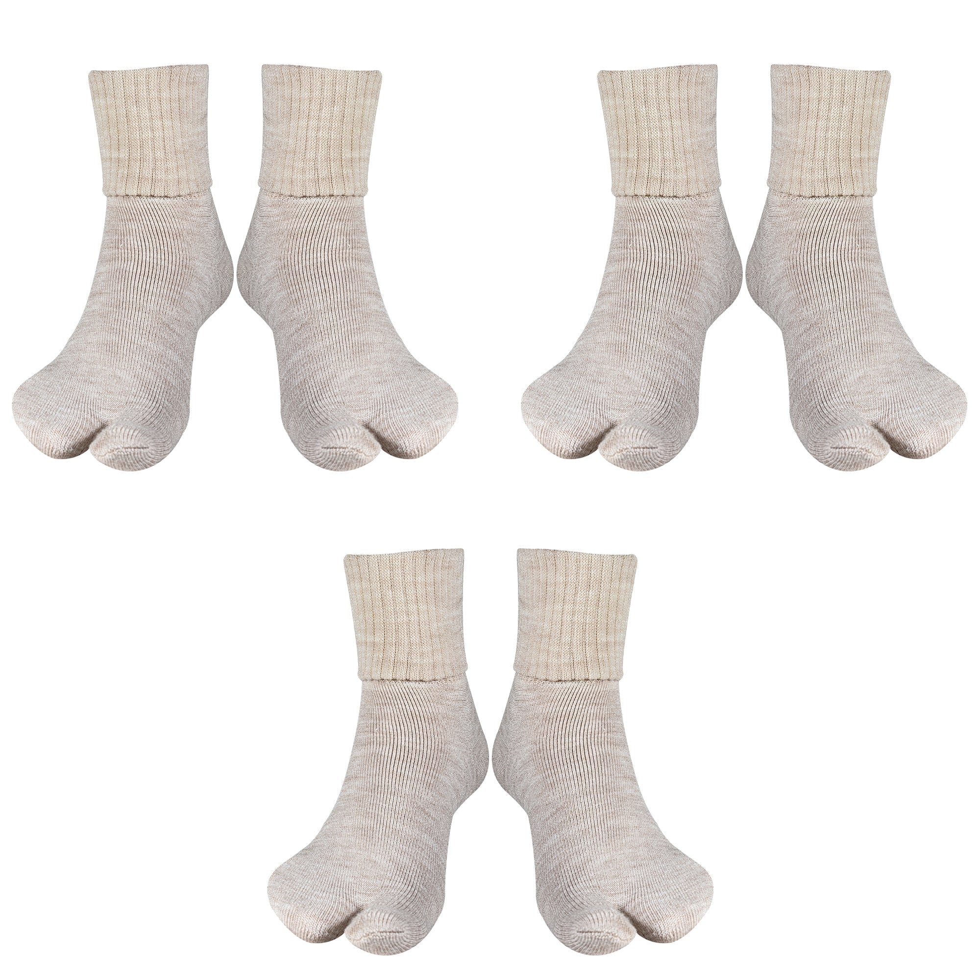 Young Wings Women's Woolen Thumb Socks 700T 02 - Ankle Length - Pack of 3