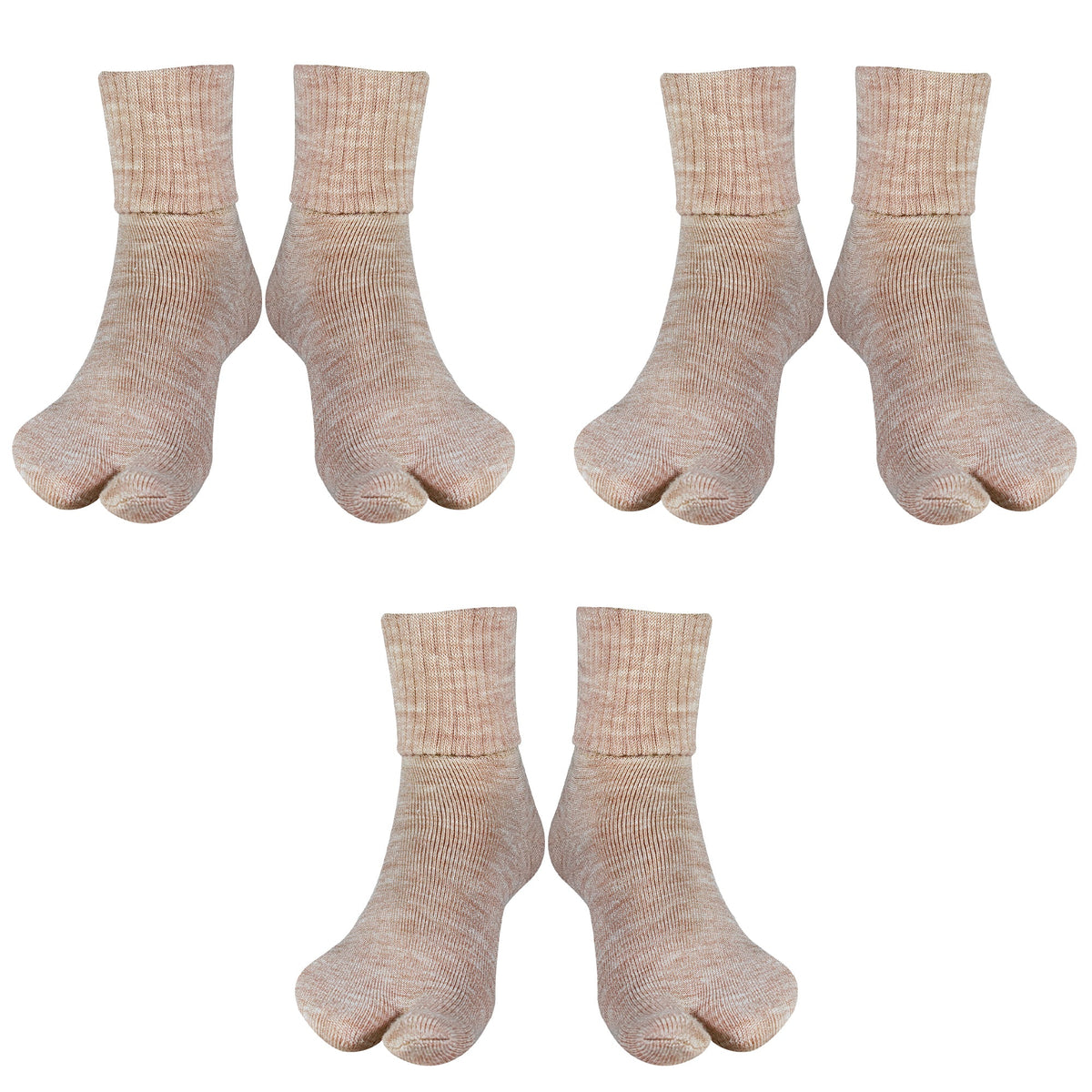 Young Wings Women's Woolen Thumb Socks 700T 02 - Ankle Length - Pack of 3