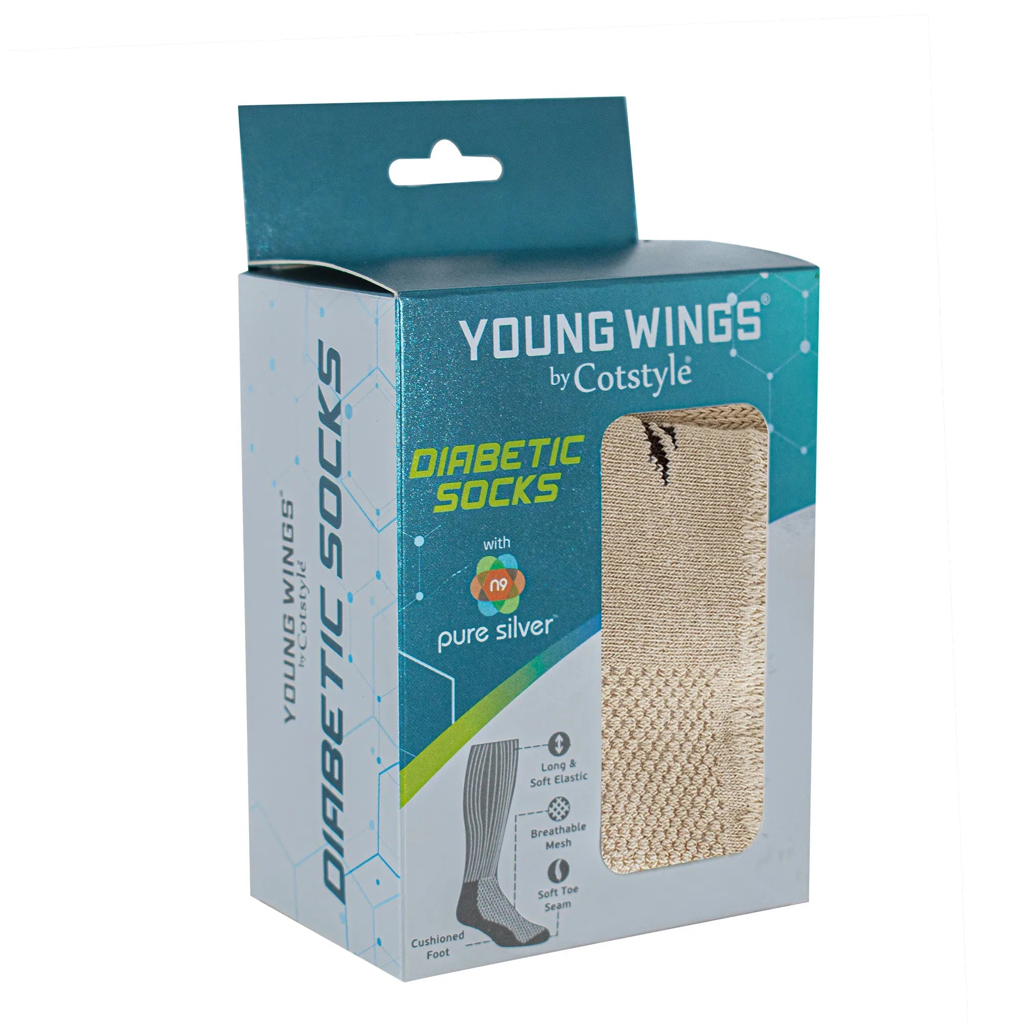 Young Wings Unisex Diabetic Socks M1-343 - Pack of 2 pairs