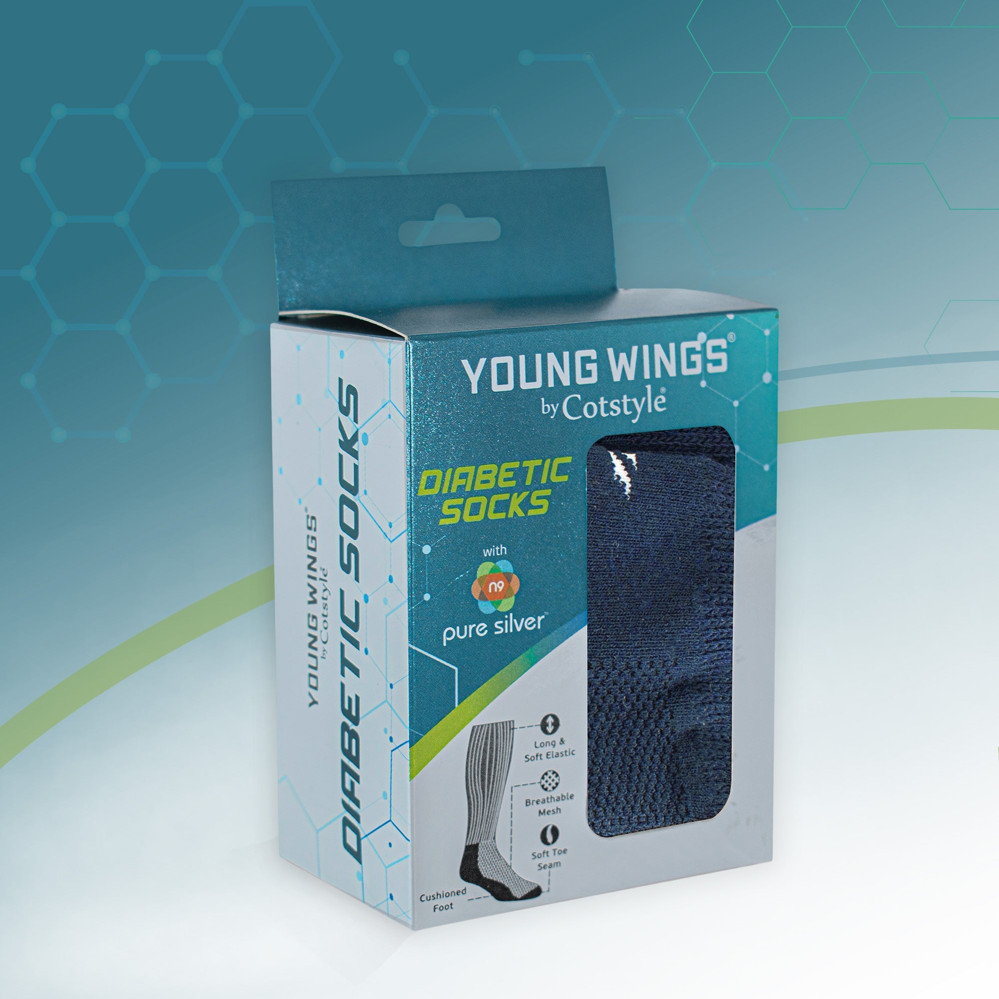 Young Wings Unisex Diabetic Socks M1-343 Pack of 1