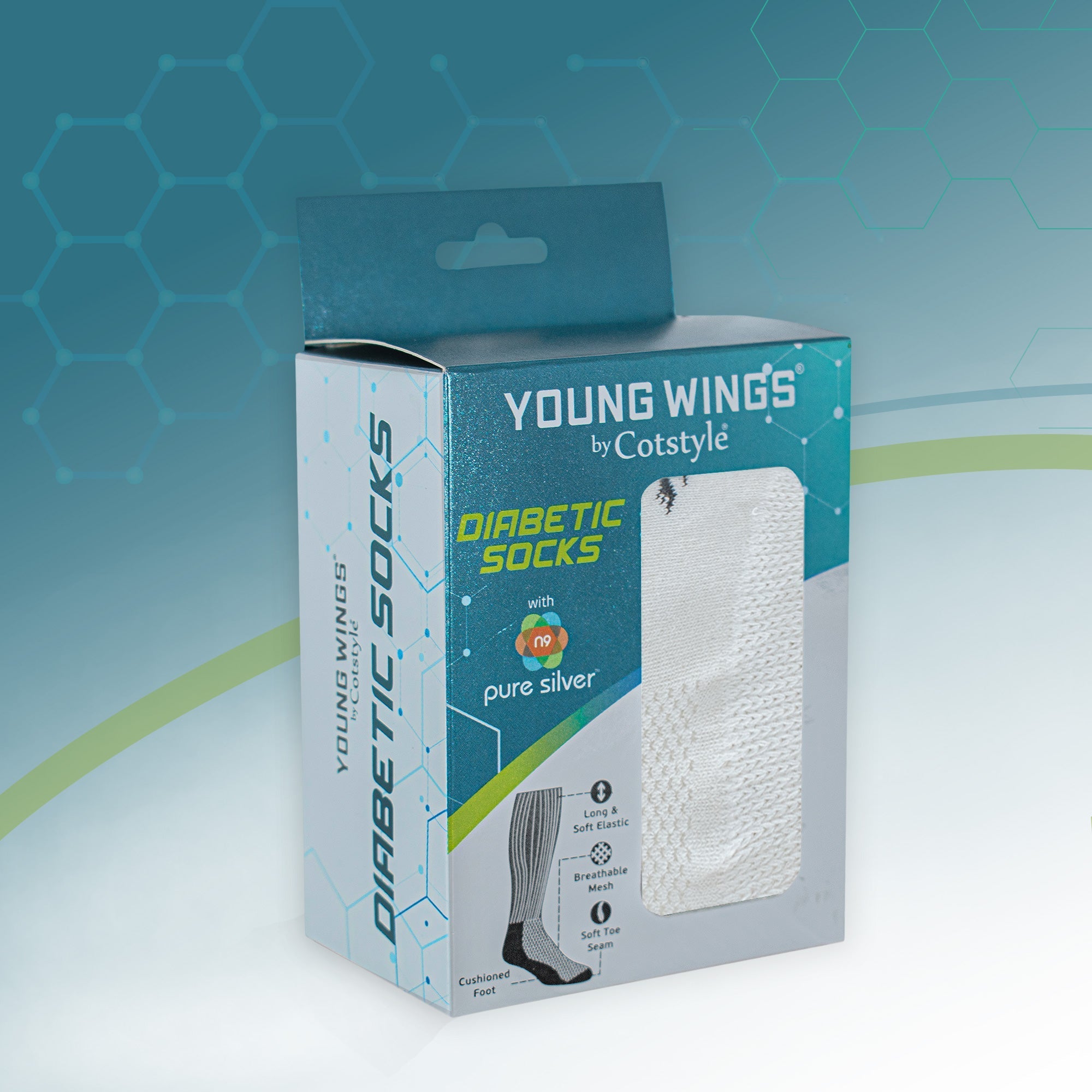 Young Wings Unisex Diabetic Socks M1-343 Pack of 1