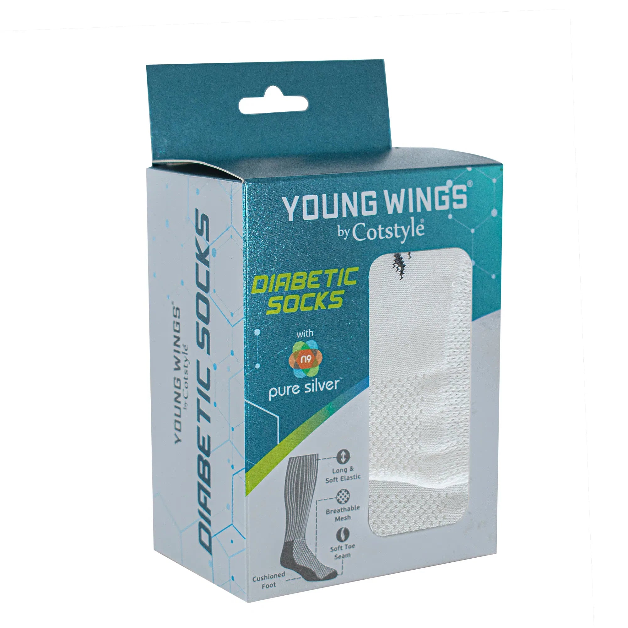 Young Wings Unisex Diabetic Socks M1-343 - Pack of 2 pairs