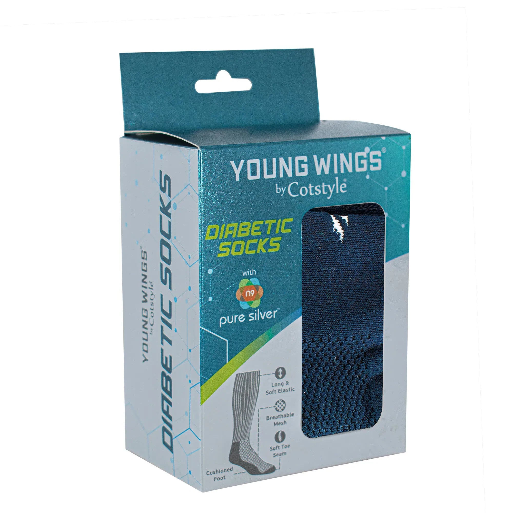 Young Wings Unisex Diabetic Socks M1-343 - Pack of 2 pairs