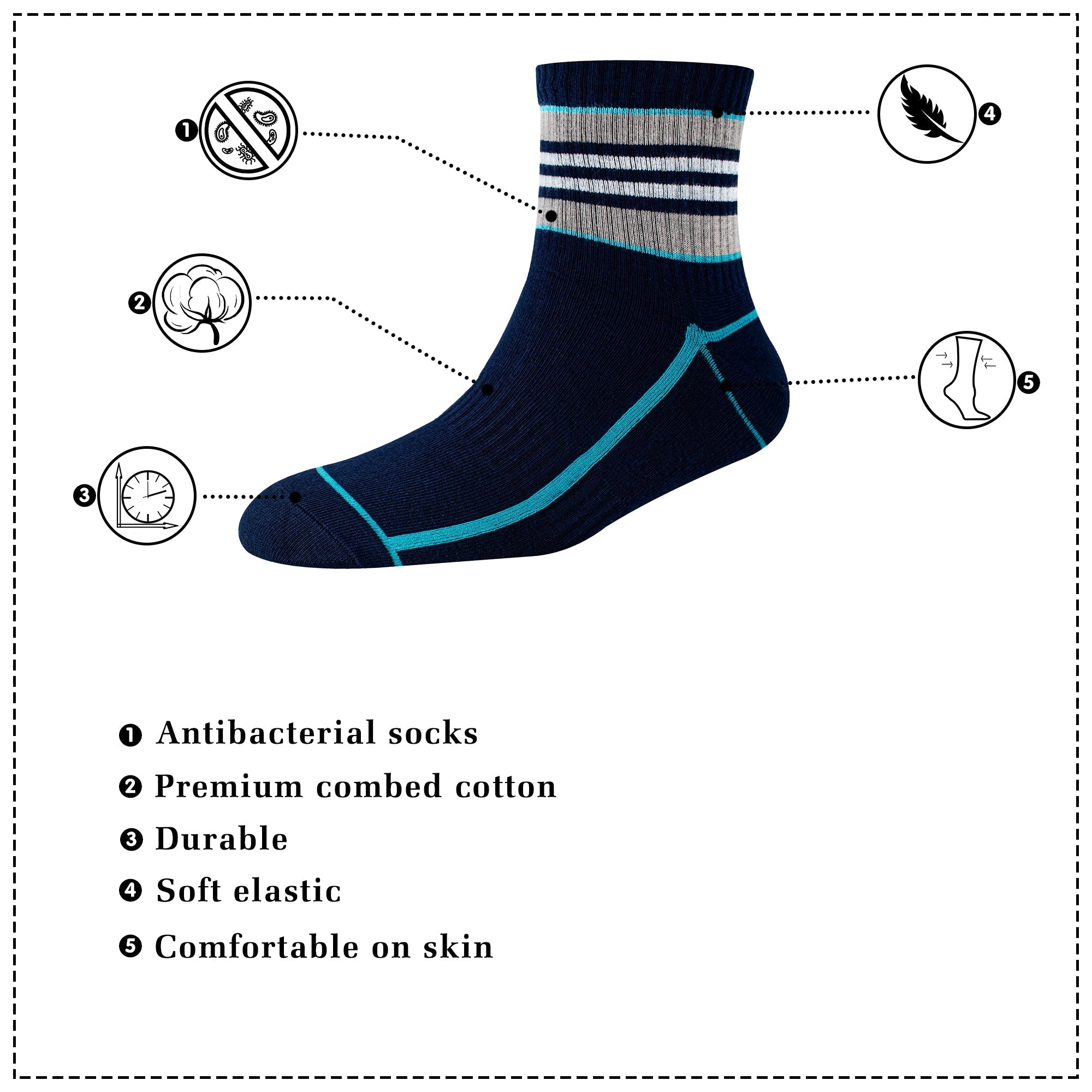 Men's AL043 Pack of 3 Ankle Socks