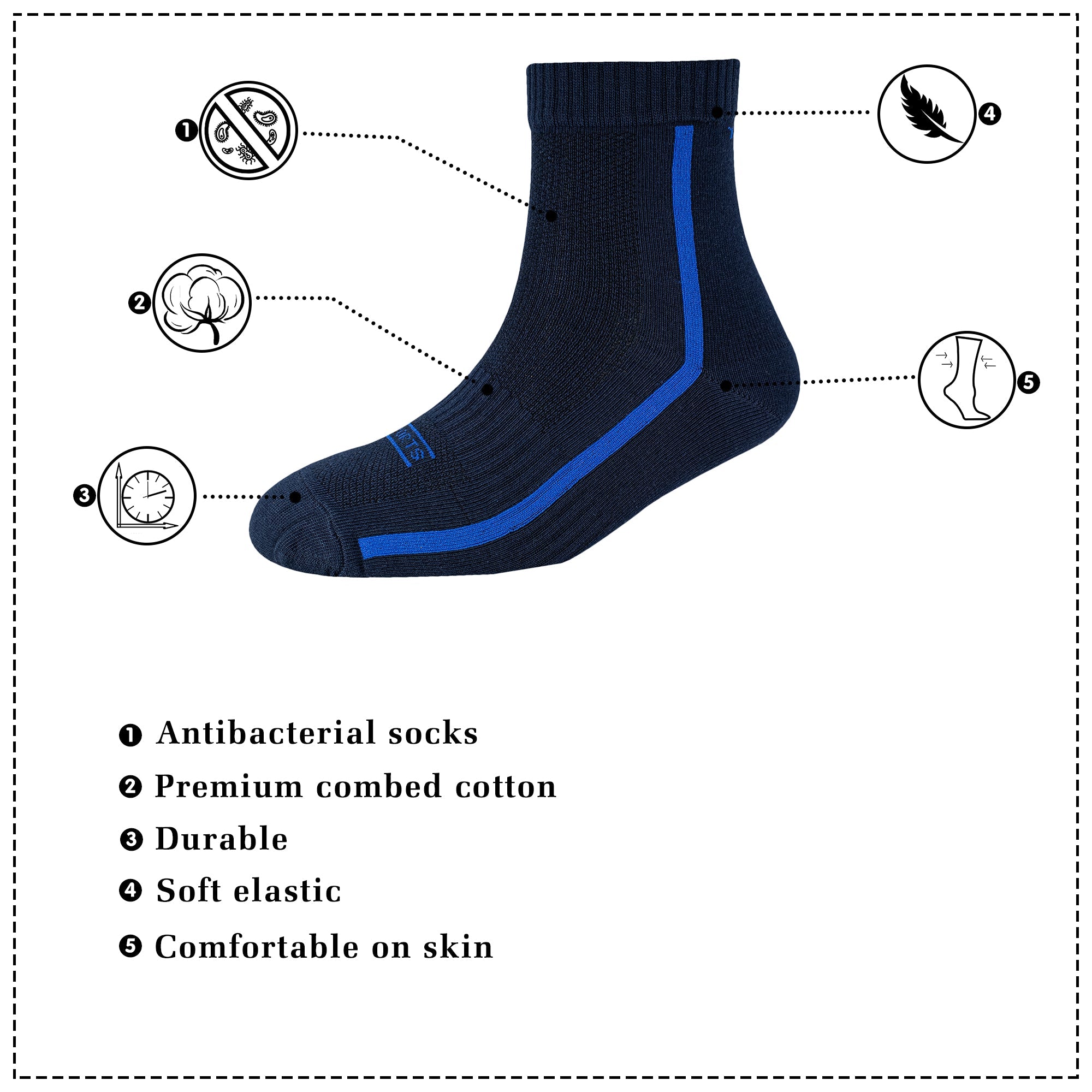 Men's AL039 Pack of 3 Ankle Socks