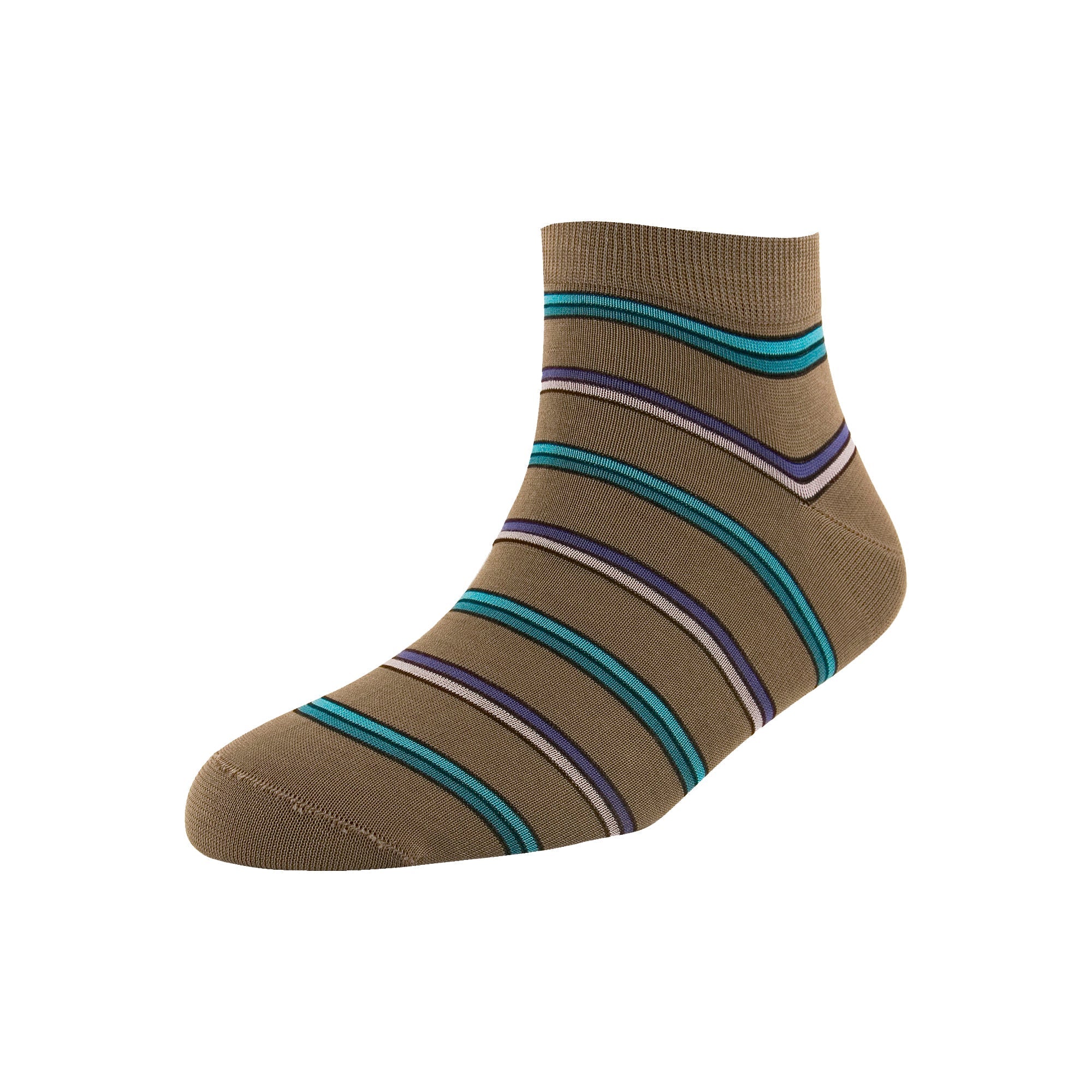 Men's Dark Grey Multi Stripe Ankle Socks
