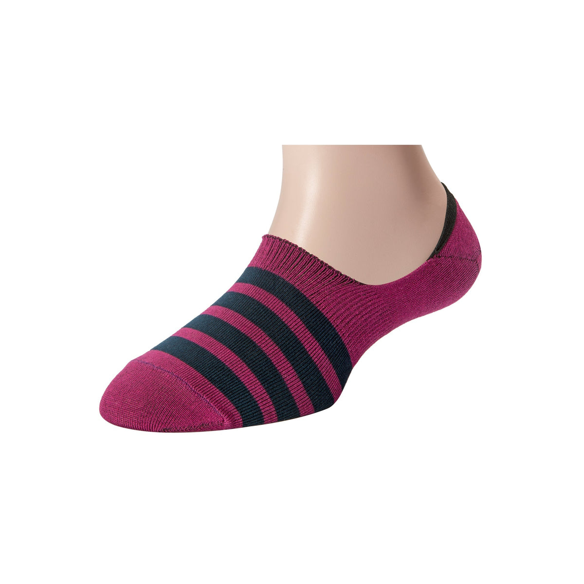 Men's Invisible/No-Show Dark Pink Stripe Socks