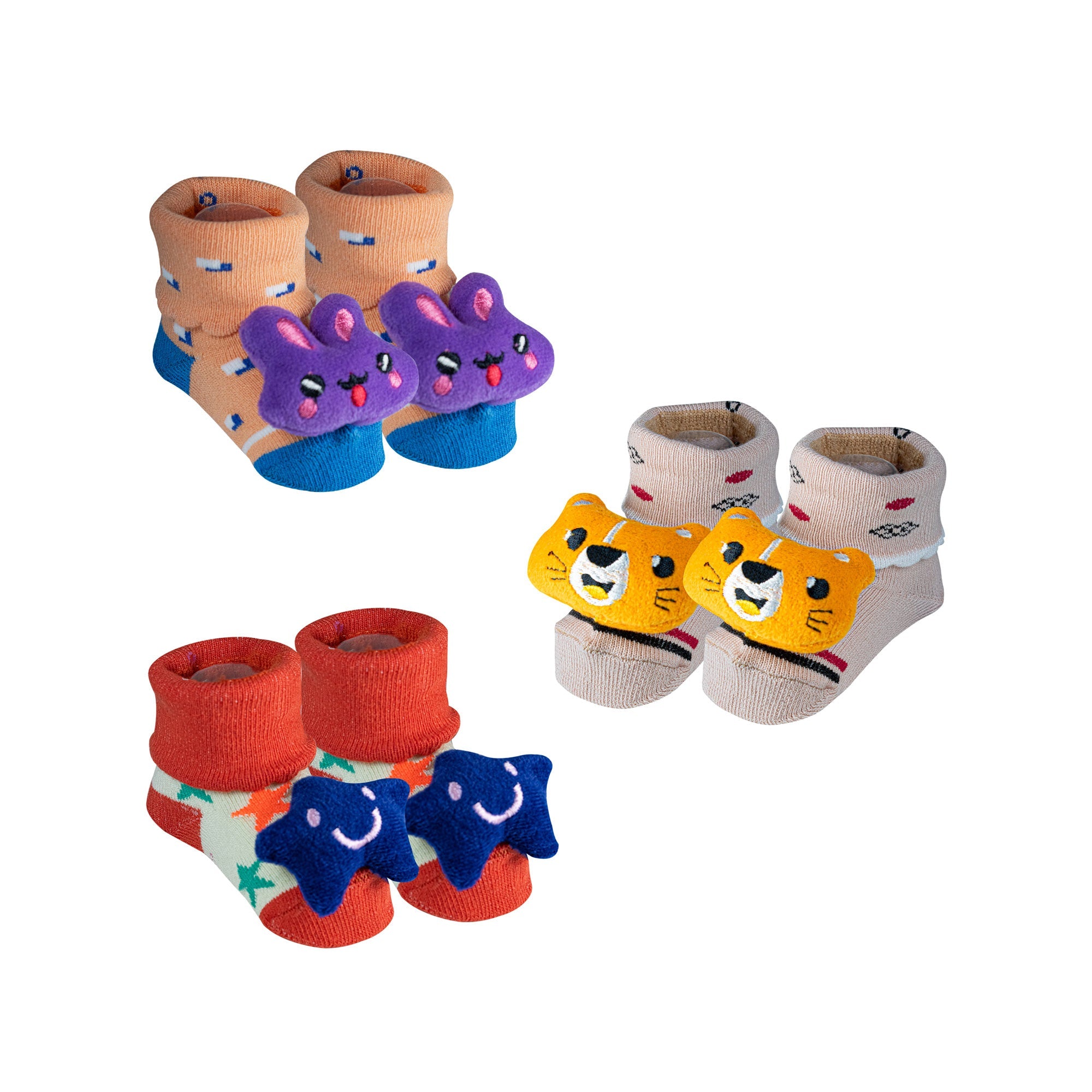 Stuffed Baby Socks-Pack of 3-Combo-1