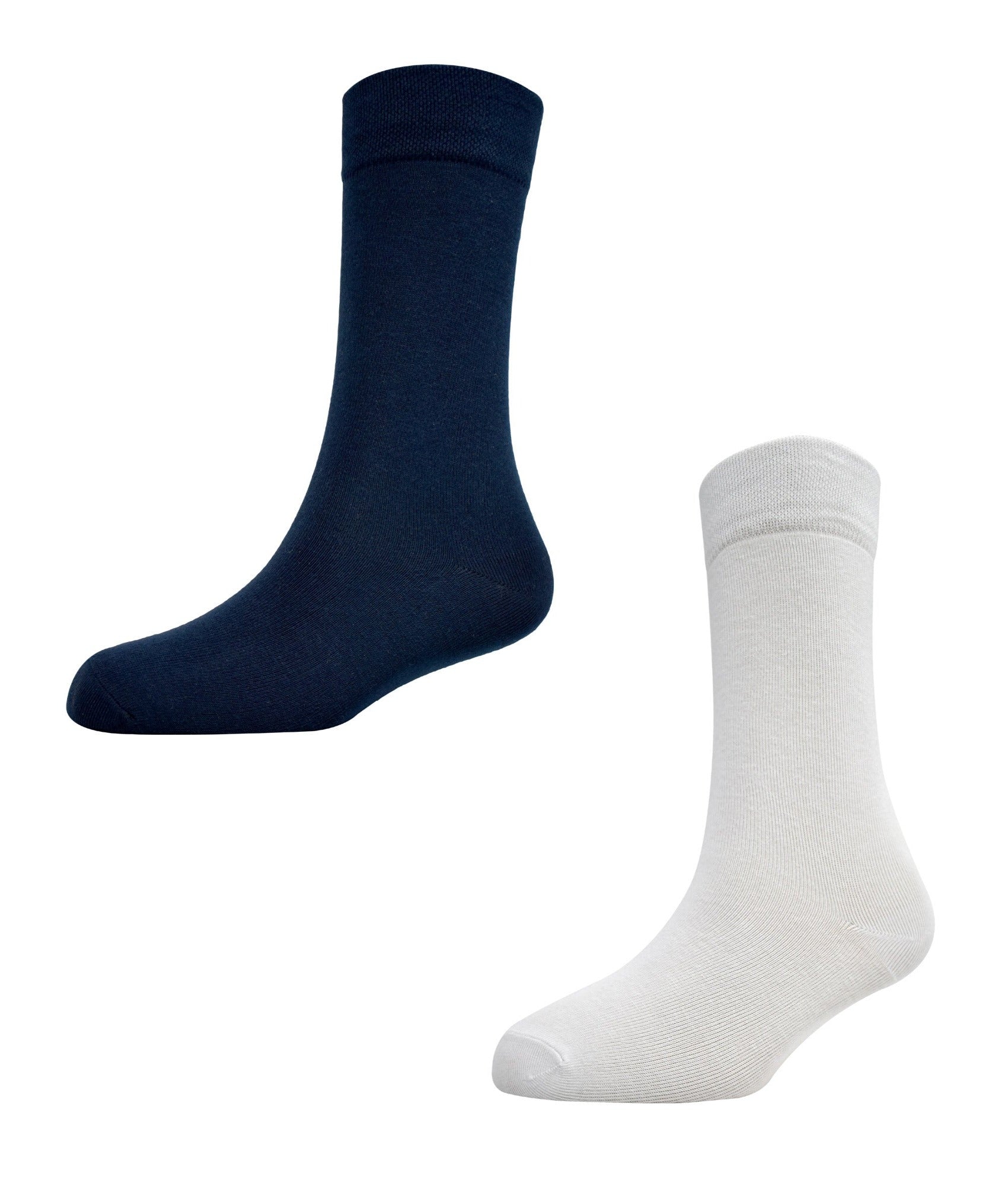 Kids Soft Cotton Navy & White School Socks - (Pack of 6 Pairs)