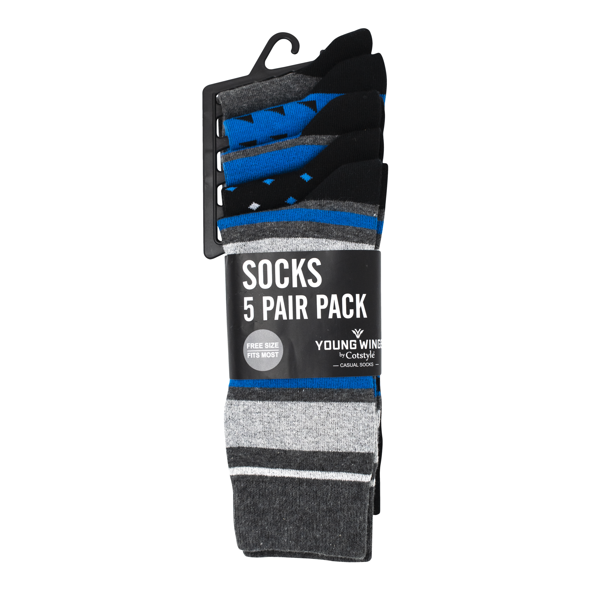 Men's FLP501 Pack of 5 Crew Socks - Value Pack