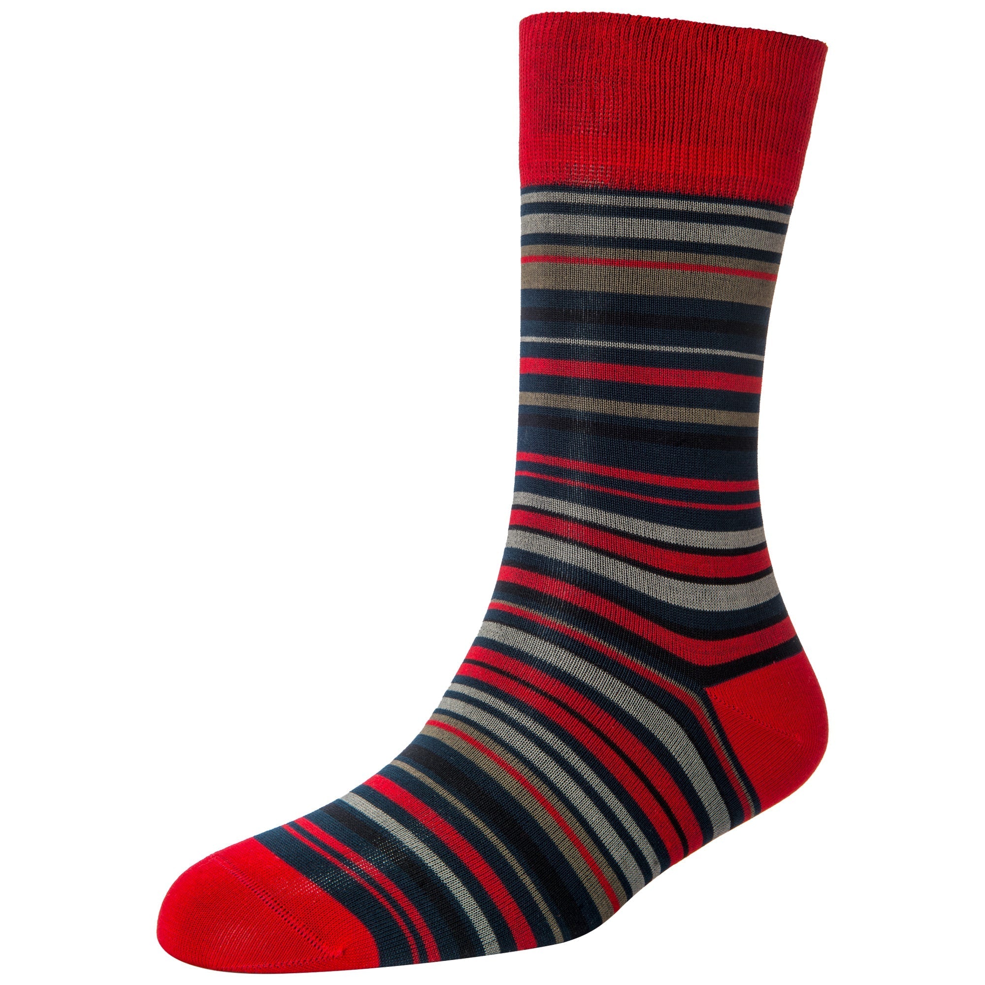 Men's Multi Stripe Standard Length Socks