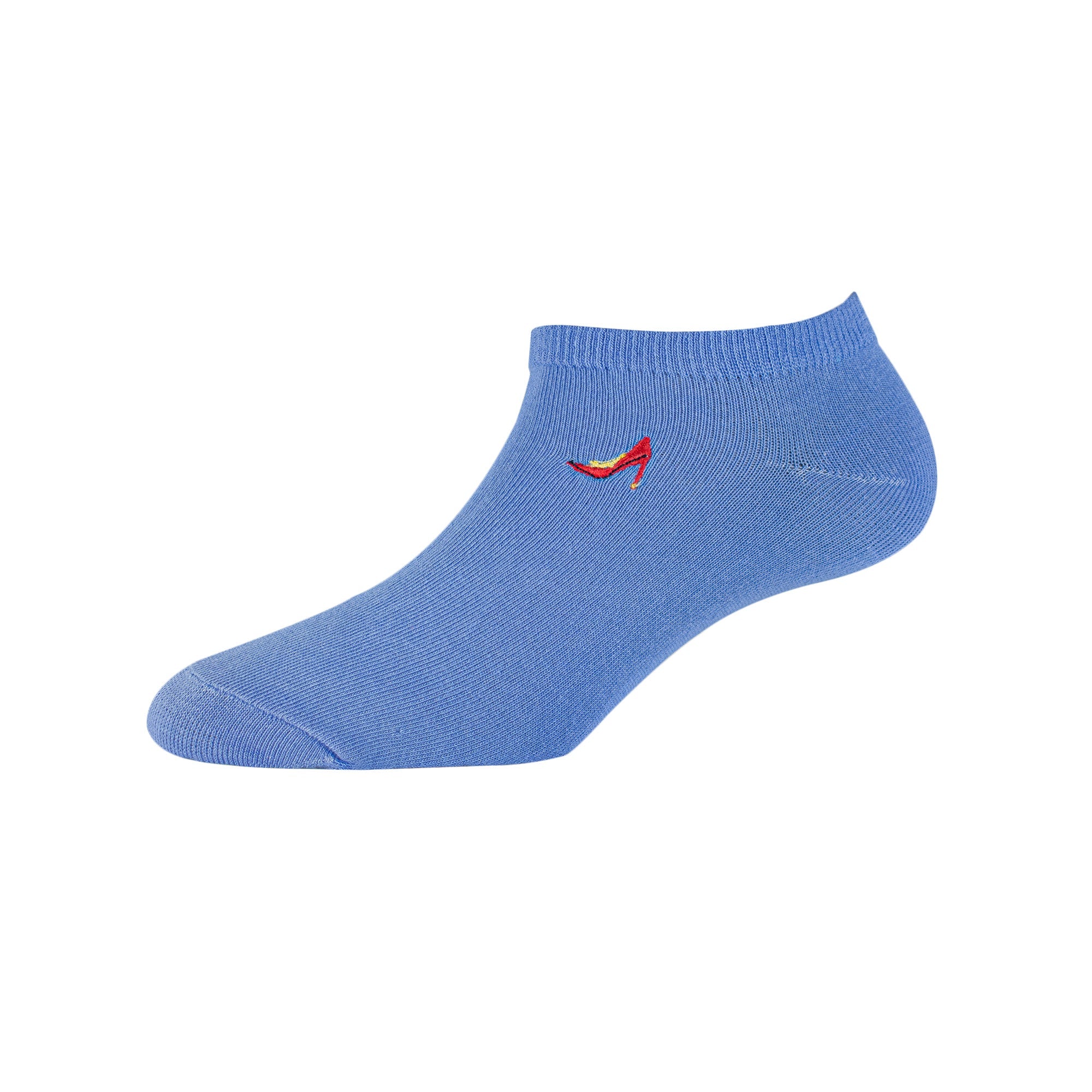 Women's Low Ankle Antibacterial Cotton socks with Embroidery Plain - YW-W1-6002