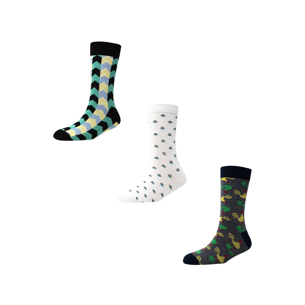 Men's FL021 Pack of 3 Crew Socks