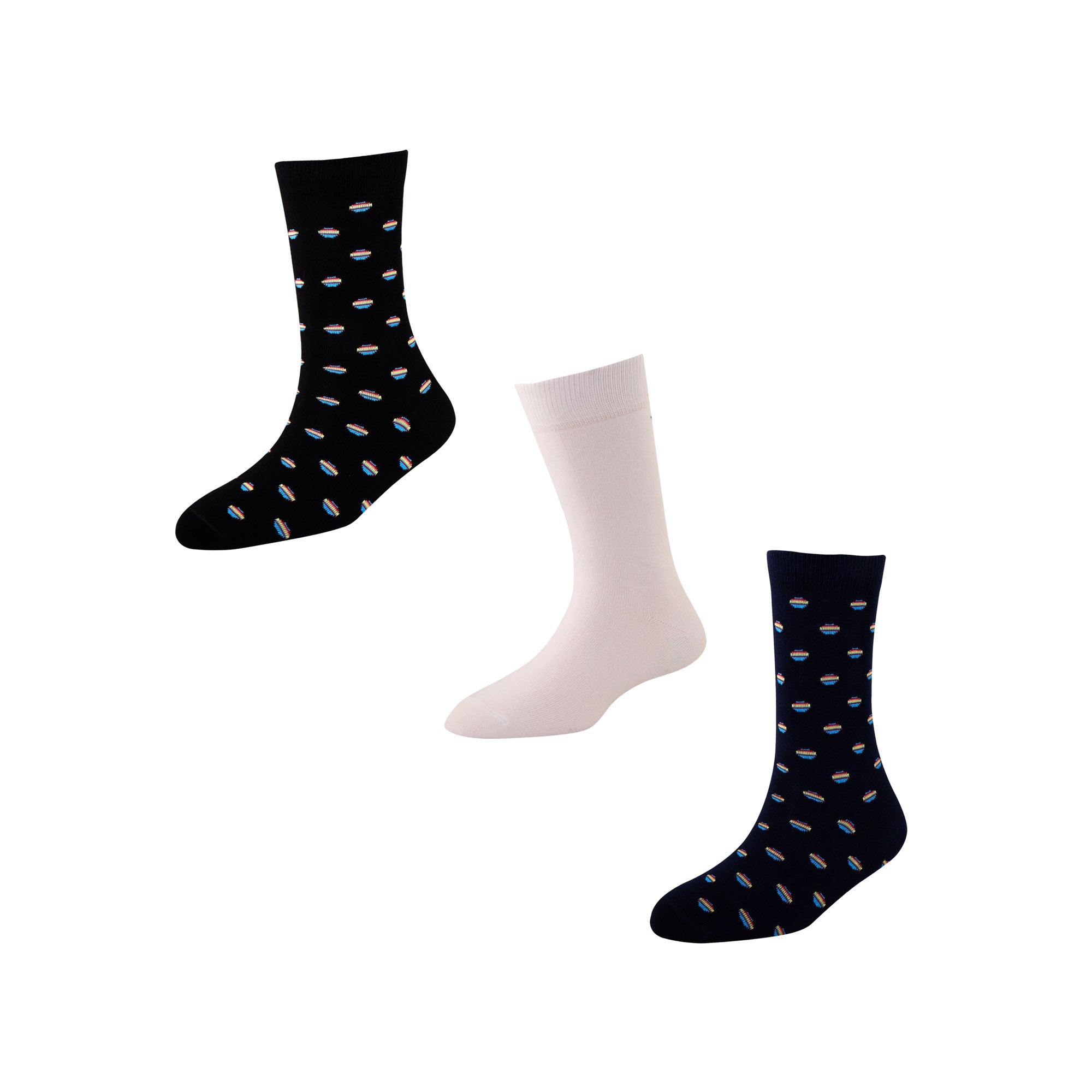 Men's FL02 Pack of 3 Cotton Fashion Crew Socks