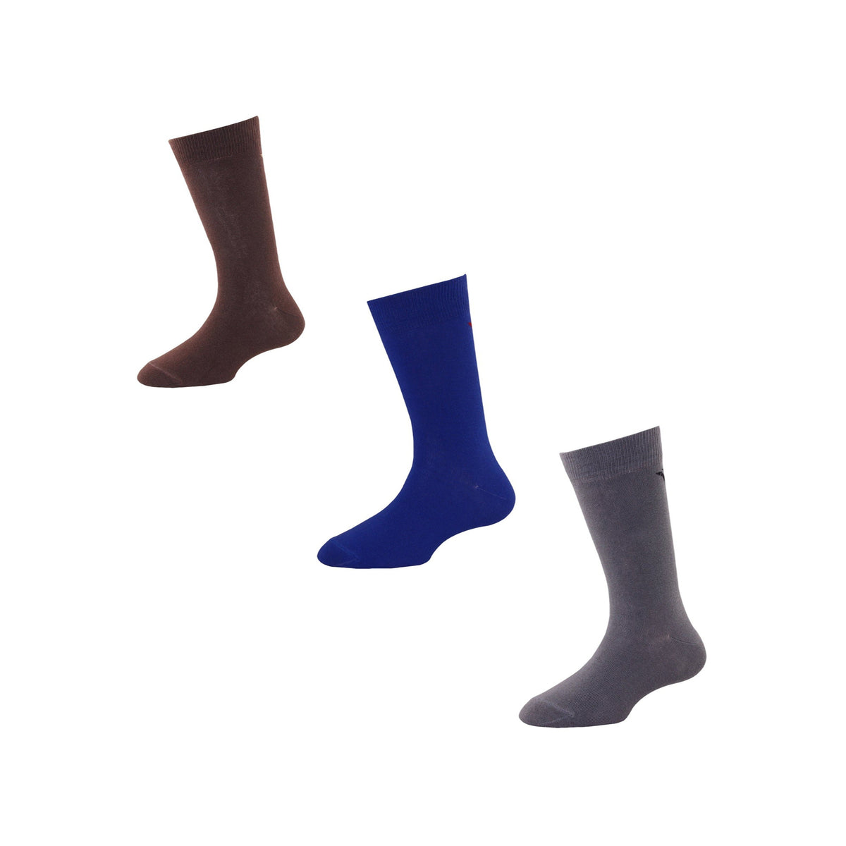 Men's FL012 Pack of 3 Cotton Solid Crew Socks