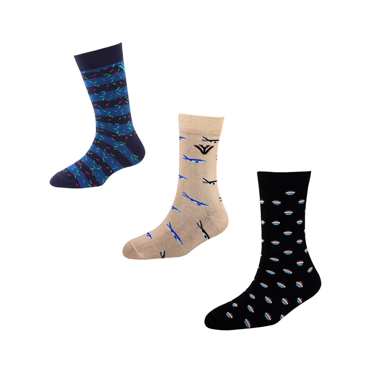 Men's FL04 Pack of 3 Cotton Fashion Crew Socks