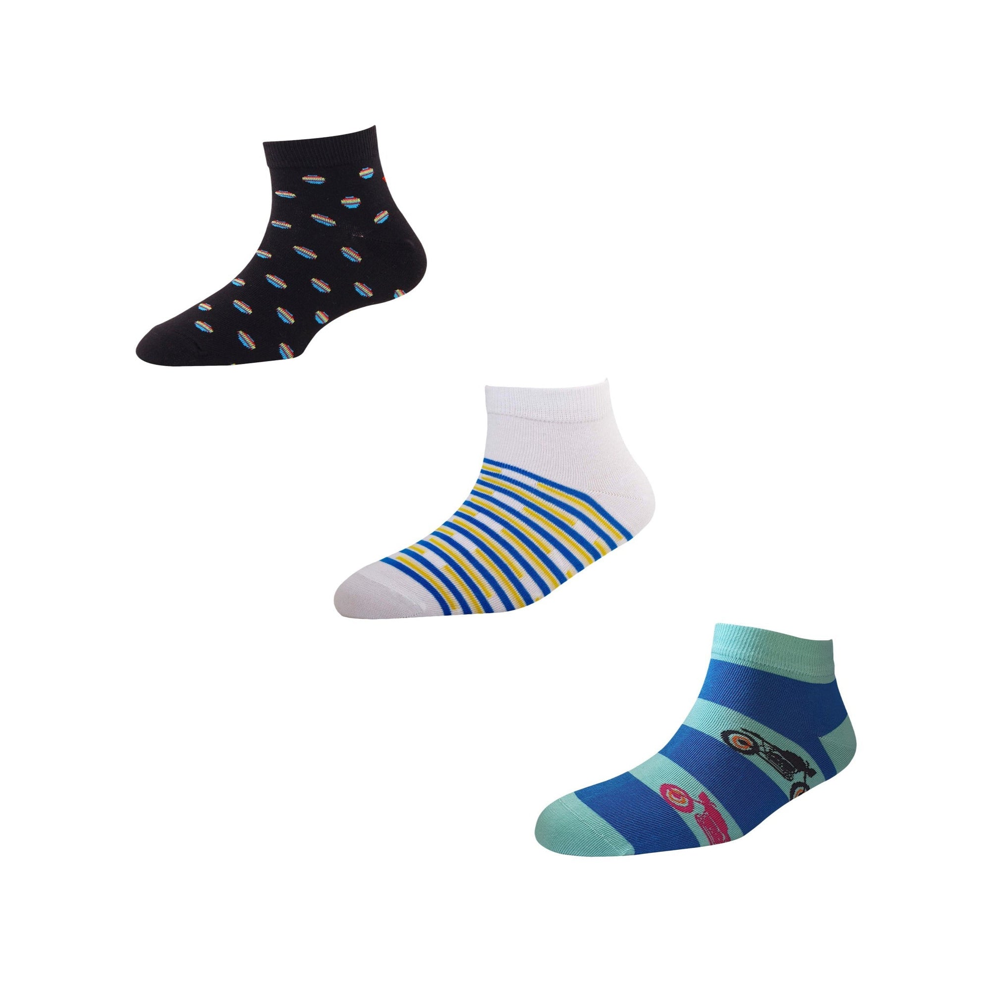 Men's AL07 Pack of 3 Cotton Fashion Ankle Socks