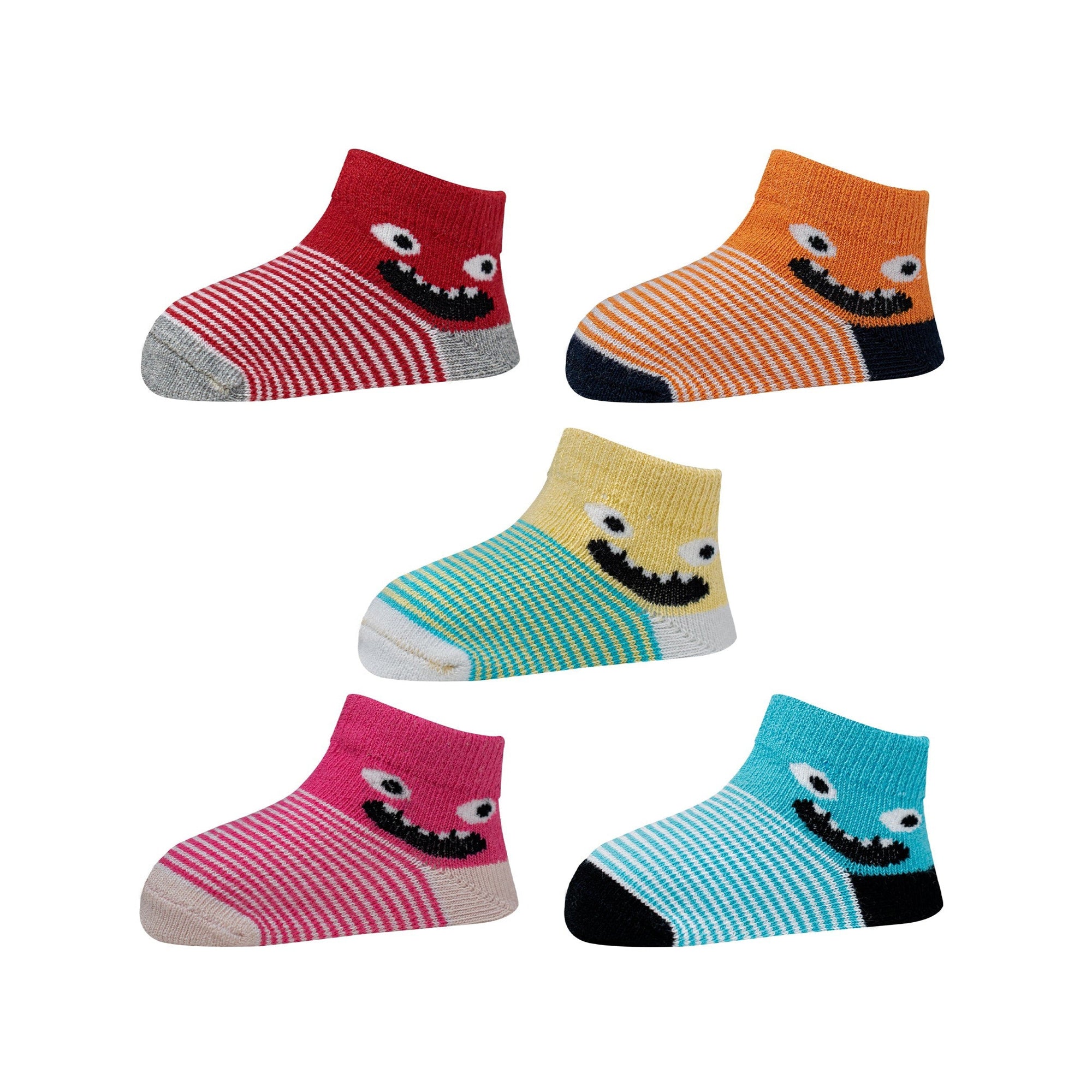 Kids Cotton Antibacterial Ankle length Socks - YW-ASP-8016 - Pack of 5 Pairs