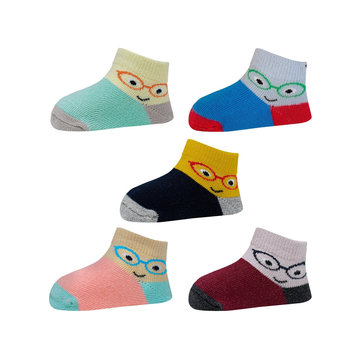 Kids Cotton Antibacterial Ankle length Socks - YW-ASP-8015 - Pack of 5 Pairs