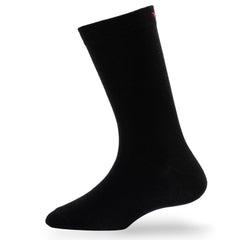 Young Wings Women's Black Colour Cotton Fabric Solid Full Length Socks - Pack of 5, Style no. W1-7003 N