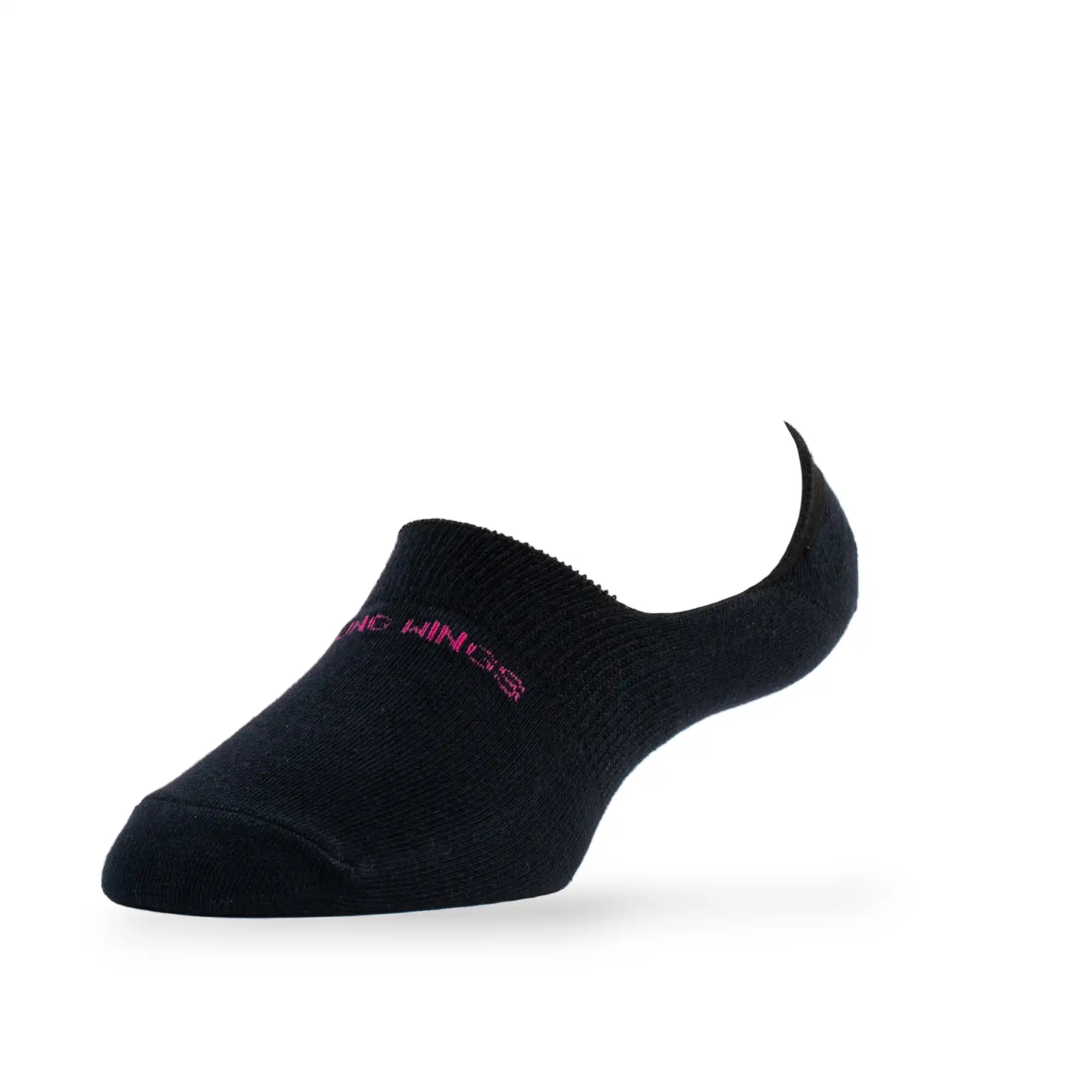 Young Wings Women's Black Colour Cotton Fabric Solid No-Show Socks - Pack of 5, Style no. 9001-W1