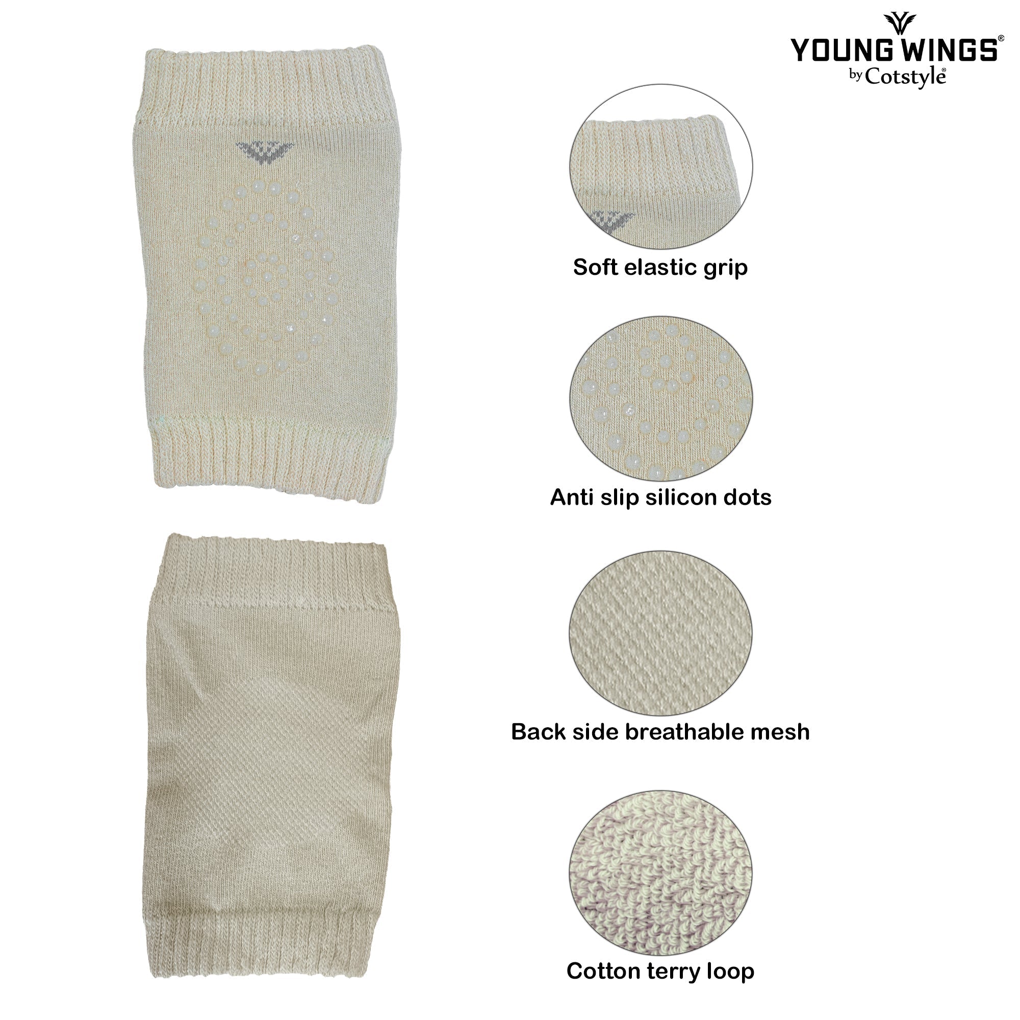 Kids Knee and Elbow Protector with Anti-Slip - Pack of 2 Pairs