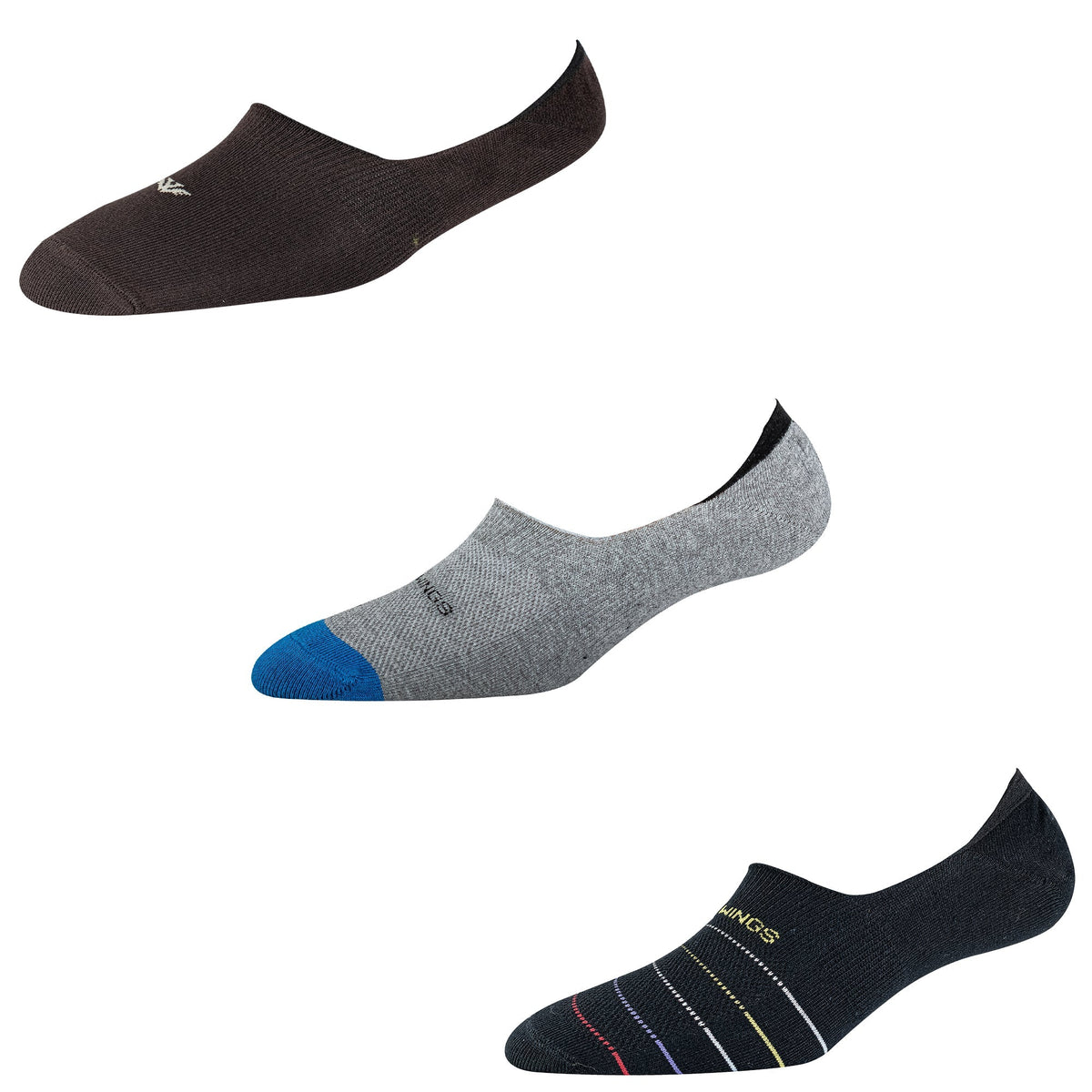 Men's NS014 Pack of 3 Invisible/No-Show Socks