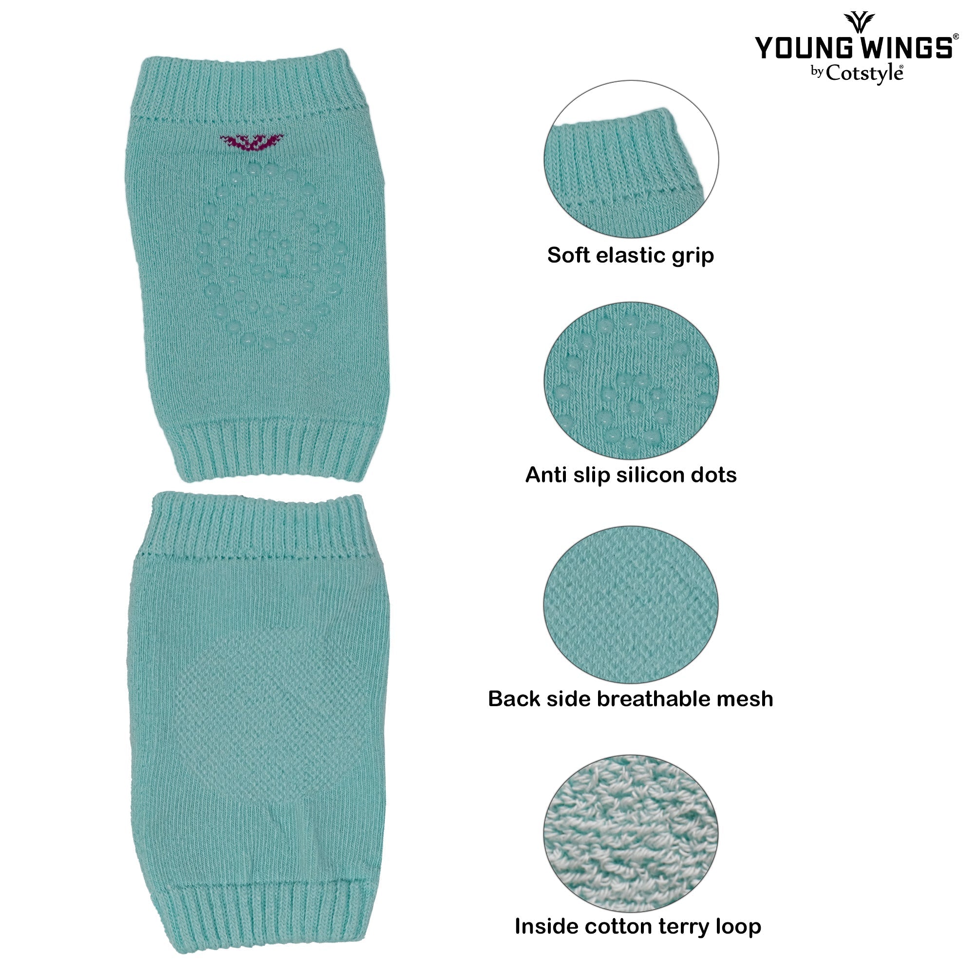 Kids Knee and Elbow Protector with Anti-Slip - Pack of 2 Pairs